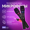 Беспроводной микрофон 2шт.+приемник TESLER WMS-700 для караоке и живого вокала (комплект)